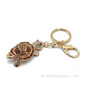 18k ouro tartaruga Hollow Keychain chaveiros Metal personalizado
